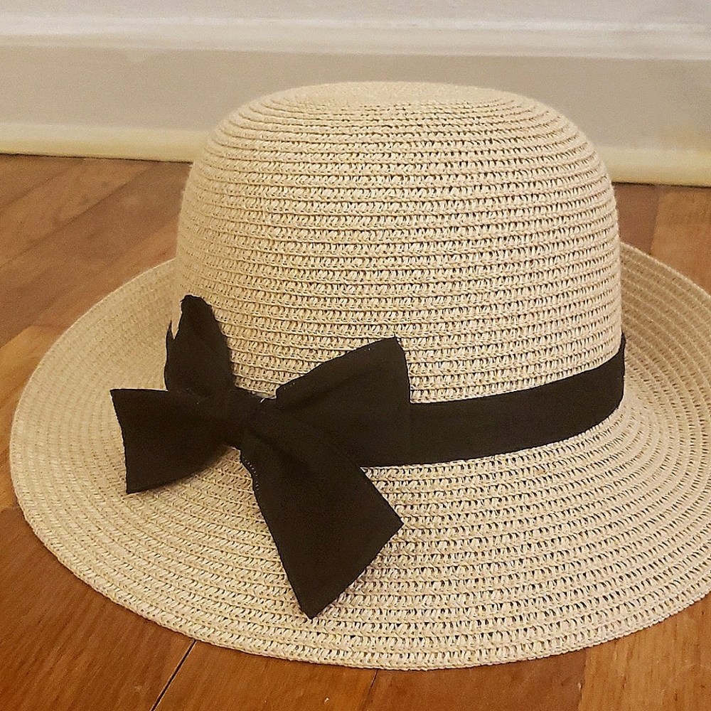 Sun Hat with Black Ribbon